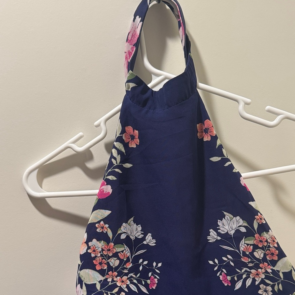 City Studio Floral Bib - Navy and Pink